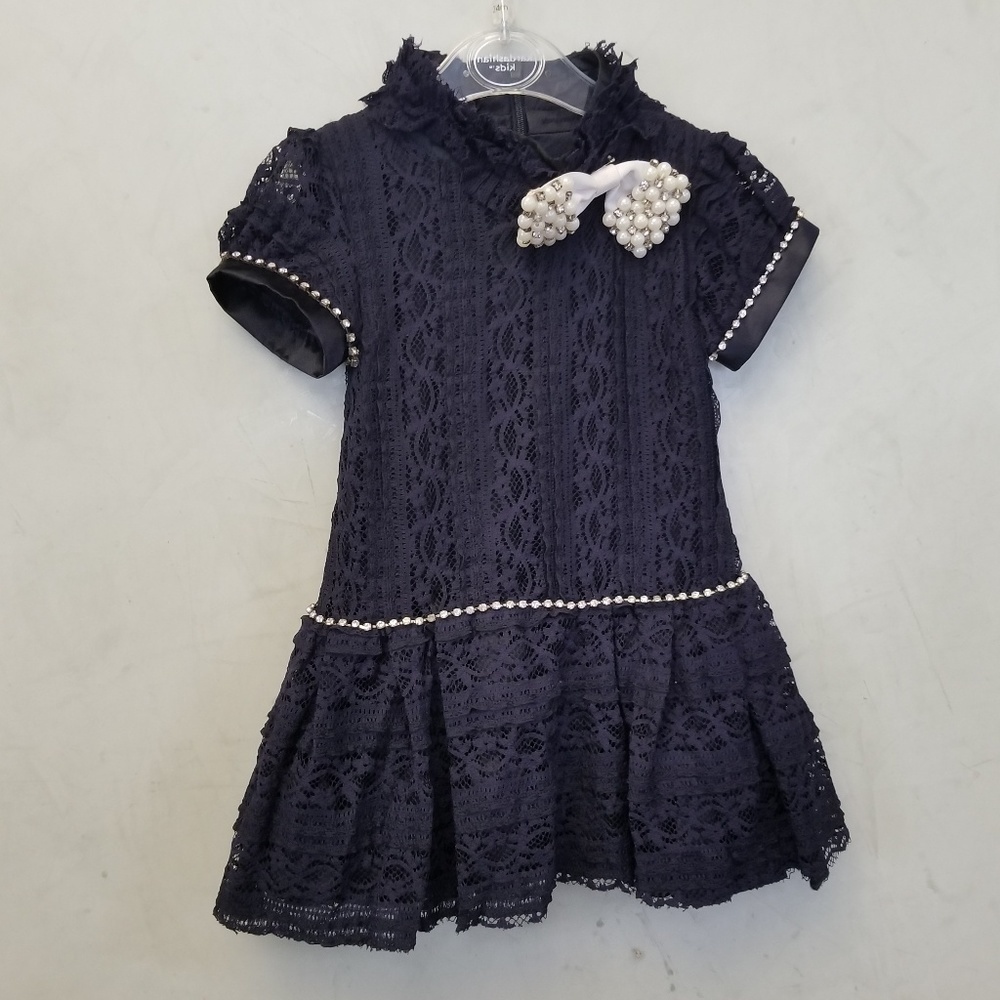 Lace rhinestone mock neck dress (A1)